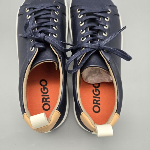 Origo Shoes Men's Size 11 Everyday Sneaker Navy Blue Leather GEN2 Barefoot NEW - Picture 9 of 11